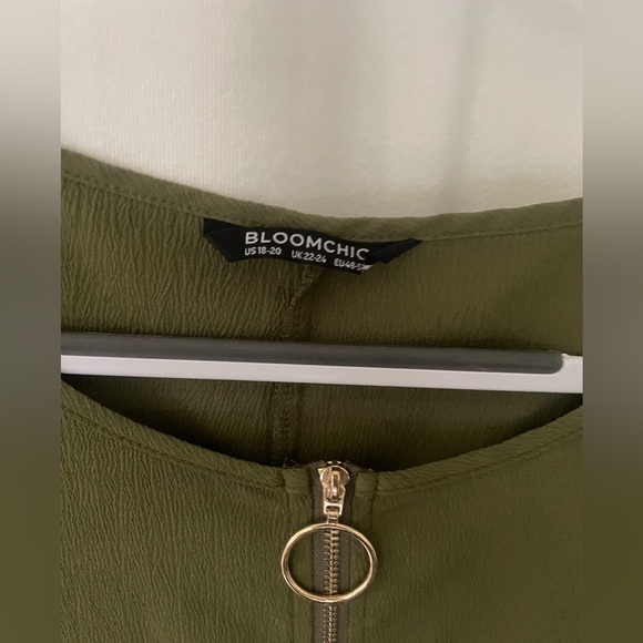 Plus size dress 18-20, Olive Midi Dress with Gold Accents - Picture 3 of 7